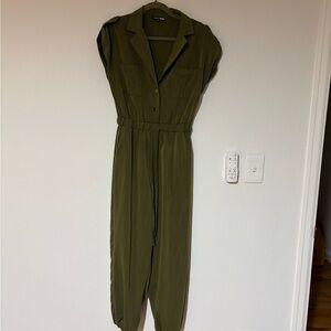 Fashion Nova Olive Utility Jumpsuit
